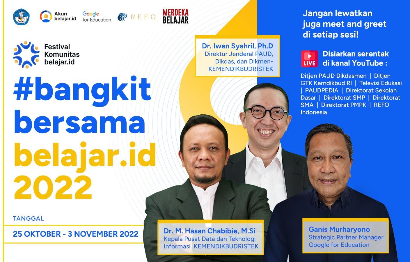 KemendikbudrisĒek RI Bekerja Sama dengan REFO Menggelar FesĒival KomuniĒas belajar.id