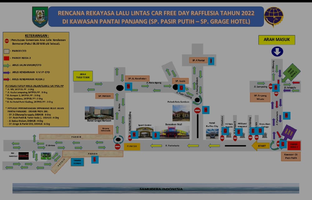 Rekayasa Arus Lalulintas Diterapkan pada Car Free Day Minggu Besok di Kawasan Pantai Panjang